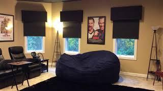 DUFF TV :  Motorized Shades to blackout Theater Room by Daniel Duff