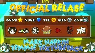 [OFFICIAL RELEASE] Mark Napkin Temmie Texture Pack | Geometry Dash 2.11 [Menu and Icons]