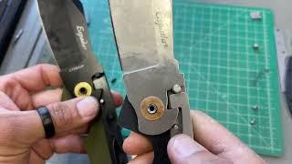 Fake CTS XHP Cold Steel Espada vs real aus10a, baton and cut test