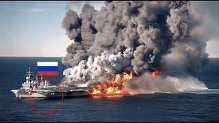 Massive Attack! Ukrainian F-16s Sink Russian Aircraft Carrier with 150 Secret Jets