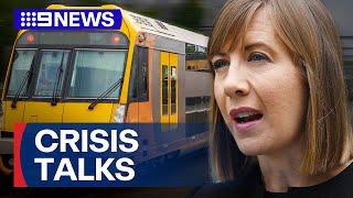 NSW Government and Rail Union to hold crisis talks over train shutdown | 9 News Australia