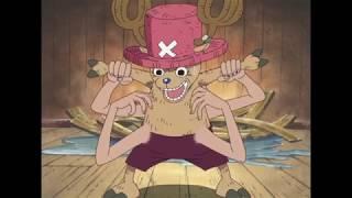 Robin tickling Chopper anime JP + EN