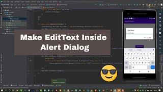 How to make a EditText box inside Alert Dialog | Android Studio Tutorial