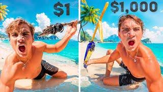 $1 VS $1000 Survival Weapon Catch and Cook