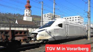 TGV M der SNCF Überraschung in Feldkirchvon Velim️Frankreich über Buchs, Railjet & Güterzug