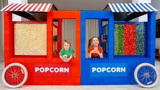  Rainbow Popcorn Fun: Vania Mania Kids' Colorful Stand Adventure!