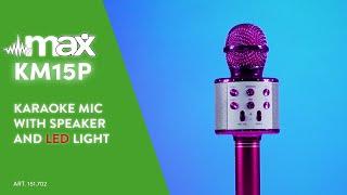 MAX KM15P Karaoke Mic with speaker and LED light BT/MP3 LED Pink - 130.147