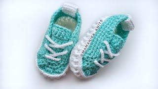 ПИНЕТКИ КЕДЫ КРЮЧКОМ/ ВЯЗАНИЕ ПИНЕТОК КРЮЧКОМ/9.5 СМ/CROCHET/ BOOTIES