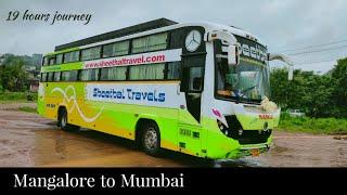 Mangalore to Mumbai full bus journey by Sheethal Travels' BharatBenz Sleeper bus in heavy rains 