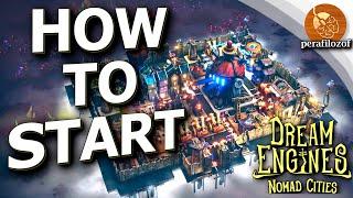 How to Start a New City in Dream Engines: Nomad Cities | Build, Produce, Tech, Fight monsters Guide