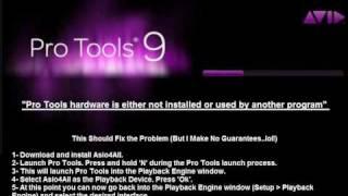 Pro Tools-Audio Driver Fix for Pro Tools 9