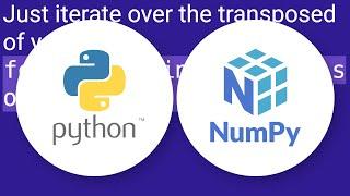 Numpy how to iterate over columns of array?