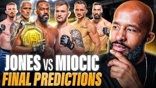 JONES vs MIOCIC FINAL PREDICTIONS | WHO WINS JONES vs STIPE & OLIVEIRA vs CHANDLER?!