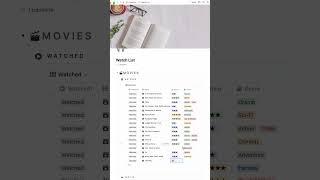 add movies to my watchlist #shorts #notion #entertainment #movie #viral #aesthetic #watch