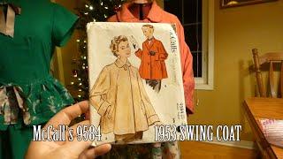 Swing Coat, McCall's 9584 from 1952-53 a beginner's sewing mistakes