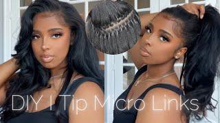 How To Do Your Own Micro link I Tip Extensions Light Yaki Texture for Natural Hair ft CurlsQueen