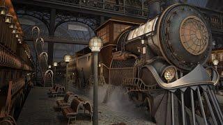 Victorian Train Station | 2 hour | Steam Trains, Whistles, Platform Sounds