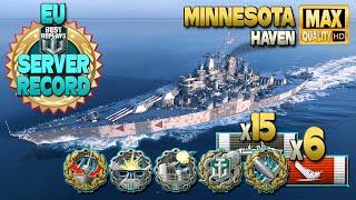 Battleship Minnesota, EU server, damage record - World of Warships