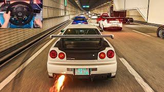 677HP Nissan Skyline GT-R R34 & 495HP Toyota Supra MK4 Convoy - Assetto Corsa | Thrustmaster T300 RS