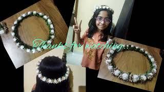 how to make hair tiara at home.DIY flower tiara making. easy flower crown making.