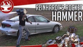 DESTROYING A CAR with Reinhardt's Rocket Hammer!!!