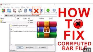 How To Fix Damage Or Corrupted Winrar Or Zip Files-Unexpected End Of Archive Eror