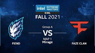 CS:GO - Fiend vs. FaZe Clan [Mirage] Map 1 - IEM Fall 2021 - Group A - EU