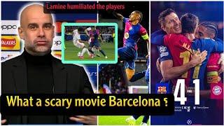 What did Guardiola say about Barcelona's 4-1 win over Bayern Munich in the Champions League?