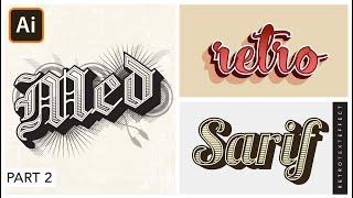 Retro Text Effect in Adobe Illustrator | Vintage | Graphic design