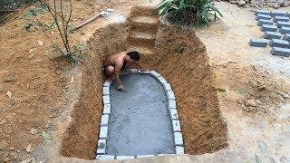 Primitive Technology:Fish Pond-part 1!Primitive life-wilderness!