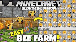 Minecraft Bedrock: Improved Honey / Honeycomb Farm Tutorial! (Bee Farm) MCPE Xbox PS5 PC Switch