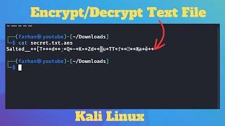 How to ENCRYPT and DECRYPT Text File on Kali Linux