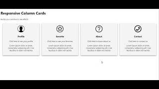 Responsive Column Cards using HTML &  CSS | Cards with  hover effects