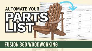 Fusion 360 for Woodworkers: parts list with dimensions - automate it!