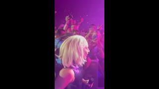 Lady Gaga running through the crowd 