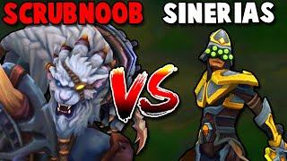 What happens when RANK 1 RENGAR WORLD VS RANK 1 MASTER YI WORLD (Scrubnoob vs Sinerias)