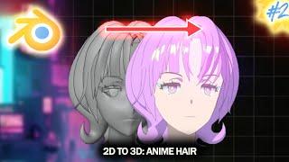 Blender: 3D Hair EXACTLY Like 2D Anime - Anime Girl from Scratch #2