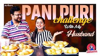 Panipuri Challenge With My Hubby || Happy Harshitha || Strikers