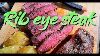 Rib Eye steak  Outdoor cooking (Varenie v prírode) (4K)