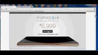 micromax yu Yuphoria  how to buy online or register amazon.in