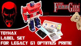 SMACK THAT THING! | Toyhax Labels for Legacy G1 Optimus Prime: EmGo's Transformers Reviews N Stuff