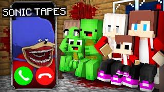 Why SONIC TAPES Called JJ and Mikey Family at Night - in Minecraft Maizen!