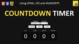 Build a Countdown Timer using HTML, CSS & JavaScript