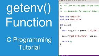 getenv() Function To Get The Value Of An Environment Variable | C Programming Tutorial