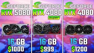 NVIDIA RTX 5080 vs RTX 4080 SUPER vs RTX 4080 | Test in 6 Game