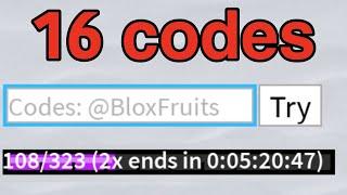 ALL 16 DOUBLE xp codes in 1 minute.. (Blox Fruits)