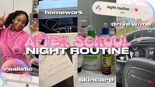 MY *REALISTIC* AFTER SCHOOL NIGHT ROUTINE | homework, cleaning, skincare, studying, etc