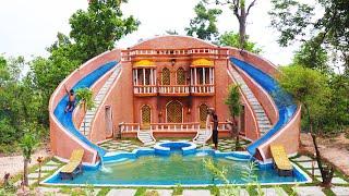 Build Most Wonderful Mud Villa, Twin Water Slide, Gorgeous Swimming Pool& Pool Top Villa [Full]