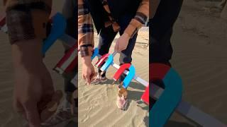 Magnetic Rake Finds Lost Treasures on the Beach! 
