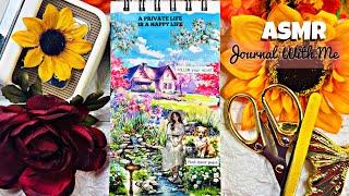ASMR Creative Journaling Countryside Spring Theme | ASMR Scrapbooking With Me | No Talking